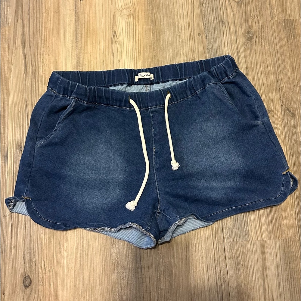 Satin Doll Denim Stretch Shorts XL